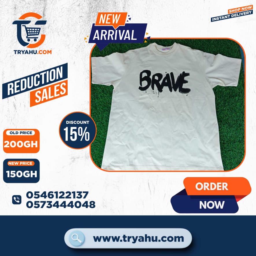 Shop 100% Heavy Cotton T-Shirts for Men in Ghana | Tryahu Fashion Collection